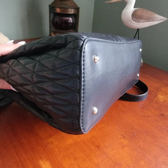 Guess Brinkley Triple Compartment Satchel in Black Faux Leather - Picture 9 of 15